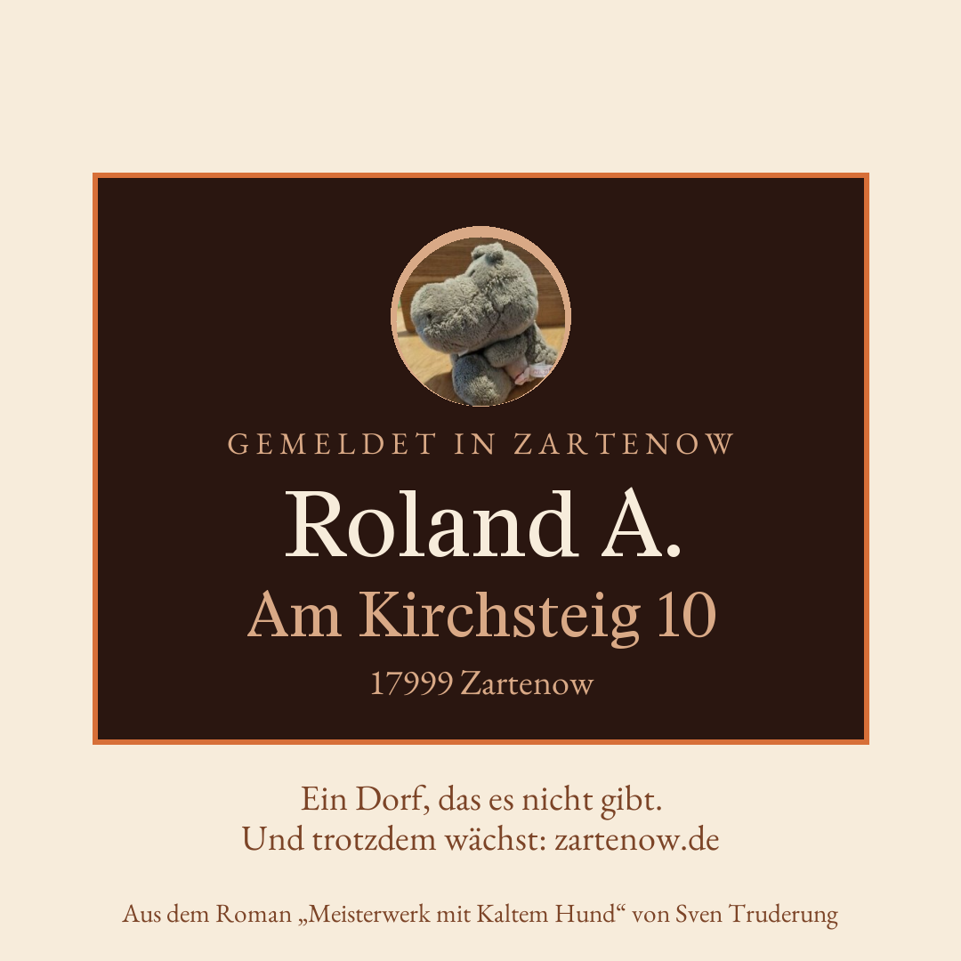Klingelschild Roland A., Am Kirchsteig 10, 17999 Zartenow