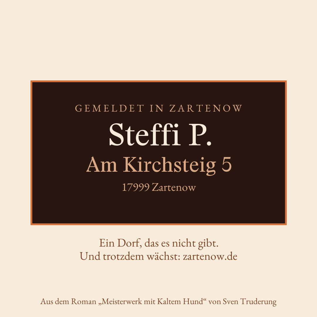 Klingelschild Steffi P., Am Kirchsteig 5, 17999 Zartenow