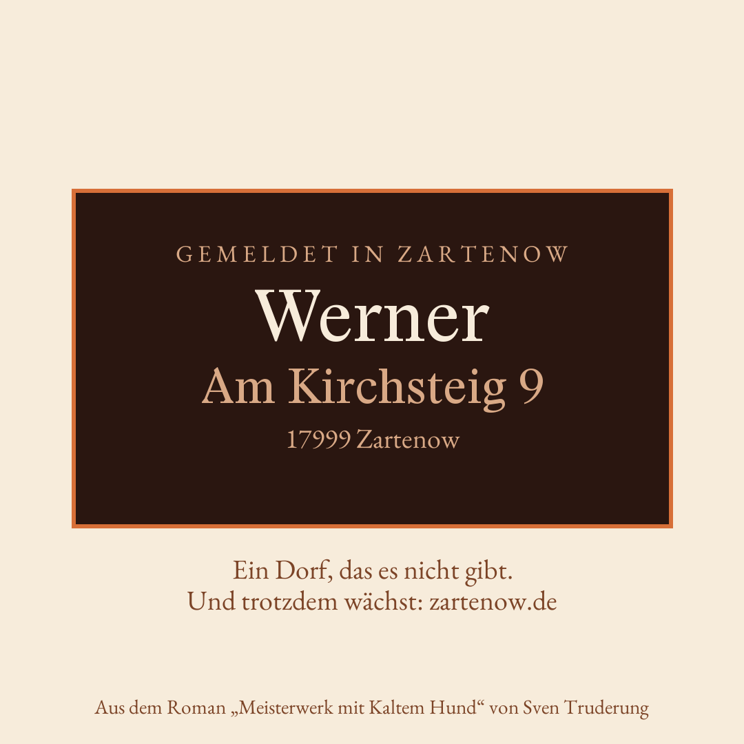 Klingelschild Werner, Am Kirchsteig 9, 17999 Zartenow