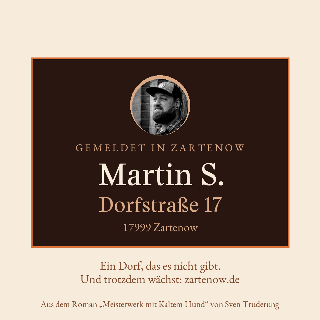 Klingelschild Martin S., Dorfstraße 17, 17999 Zartenow