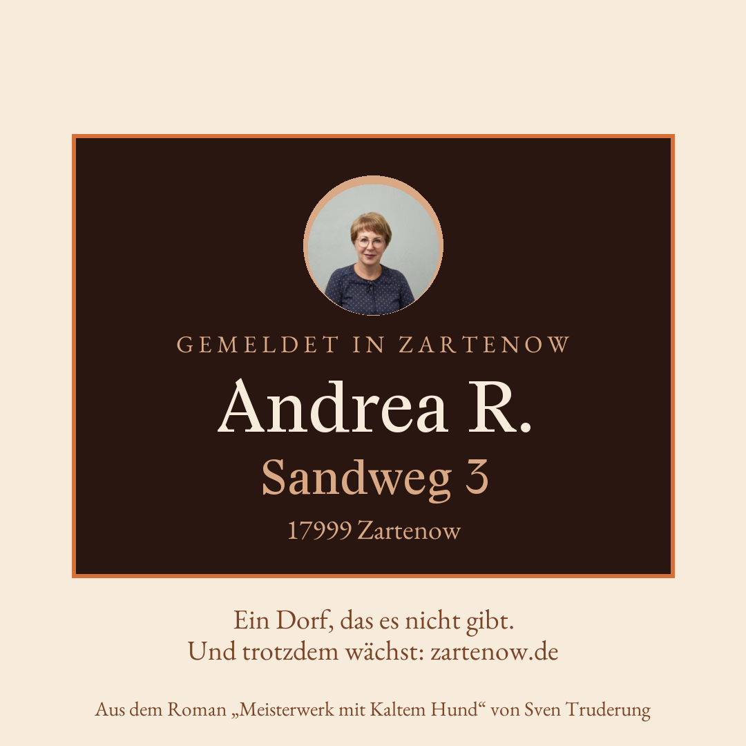 Klingelschild Andrea R., Sandweg 3, 17999 Zartenow