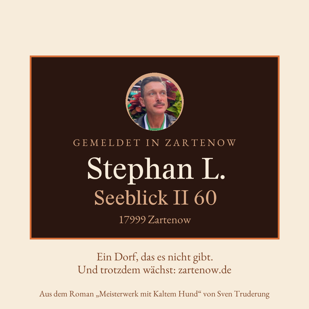 Klingelschild Stephan L., Seeblick II 60, 17999 Zartenow
