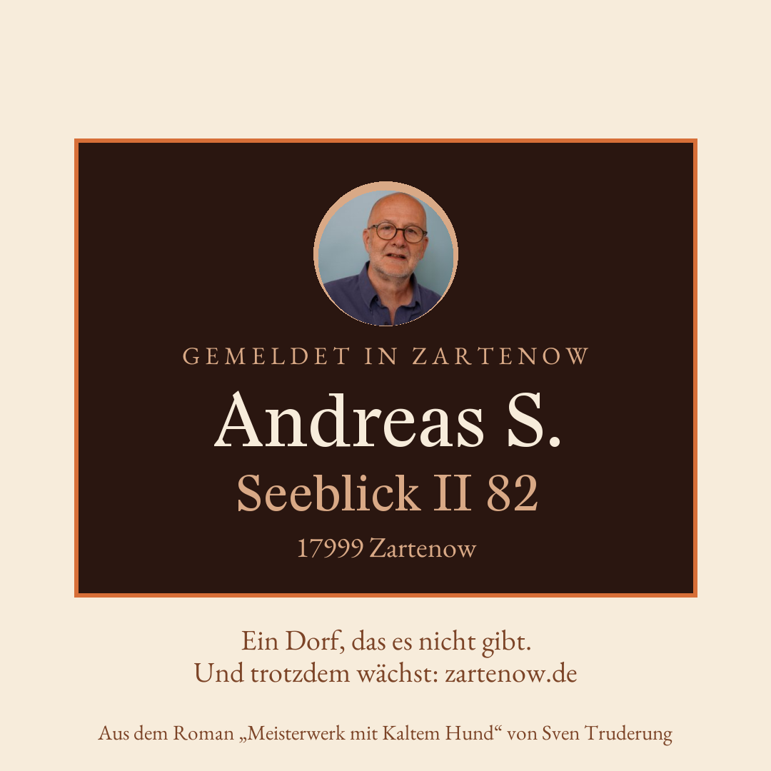 Klingelschild Andreas S., Seeblick II 82, 17999 Zartenow