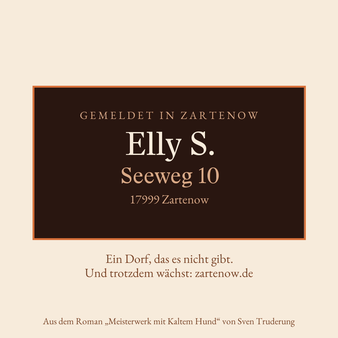 Klingelschild Elly S., Seeweg 10, 17999 Zartenow