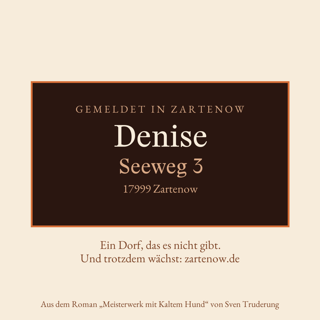 Klingelschild Denise, Seeweg 3, 17999 Zartenow